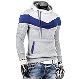 Mens Shirt,Haoricu Autumn Winter Men Retro Long Sleeve Hoodie Hooded Sweatshirt Tops Jacket Coat Outwear (L, Gray)