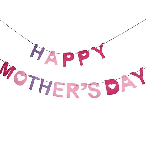 Tonver Mother S Birthday Banner Happy Mother S Day Red And Pink