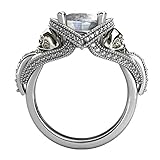 CZ Skull Engagement Ring for Women Gothic Aphrodite Simulated Diamond Ring