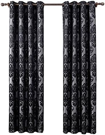 HONG White Black Zebra Striped Ring Top Curtain Panels Pair of Eyelet Blackout Curtains 140cm Wide x240cm Drop