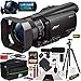 Sony FDR-AX100/B 4K Camcorder Bundle with 64GB Memory Card, Aluminum Travel Tripod with Ball Head, Camera Bag, 62mm Filter kit, Shotgun Microphone and Cleaning Kit
