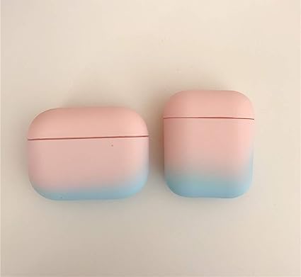 Amazon Unnfiko Airpods ケース グラデーション イヤホン収納バック シンプル お洒落 2色調 Airpods保護ケース 第1 2世代用 エアーポッズ用カバー Airpods 1 2 ピンク ブルー Unnfiko イヤホン ヘッドホンケース