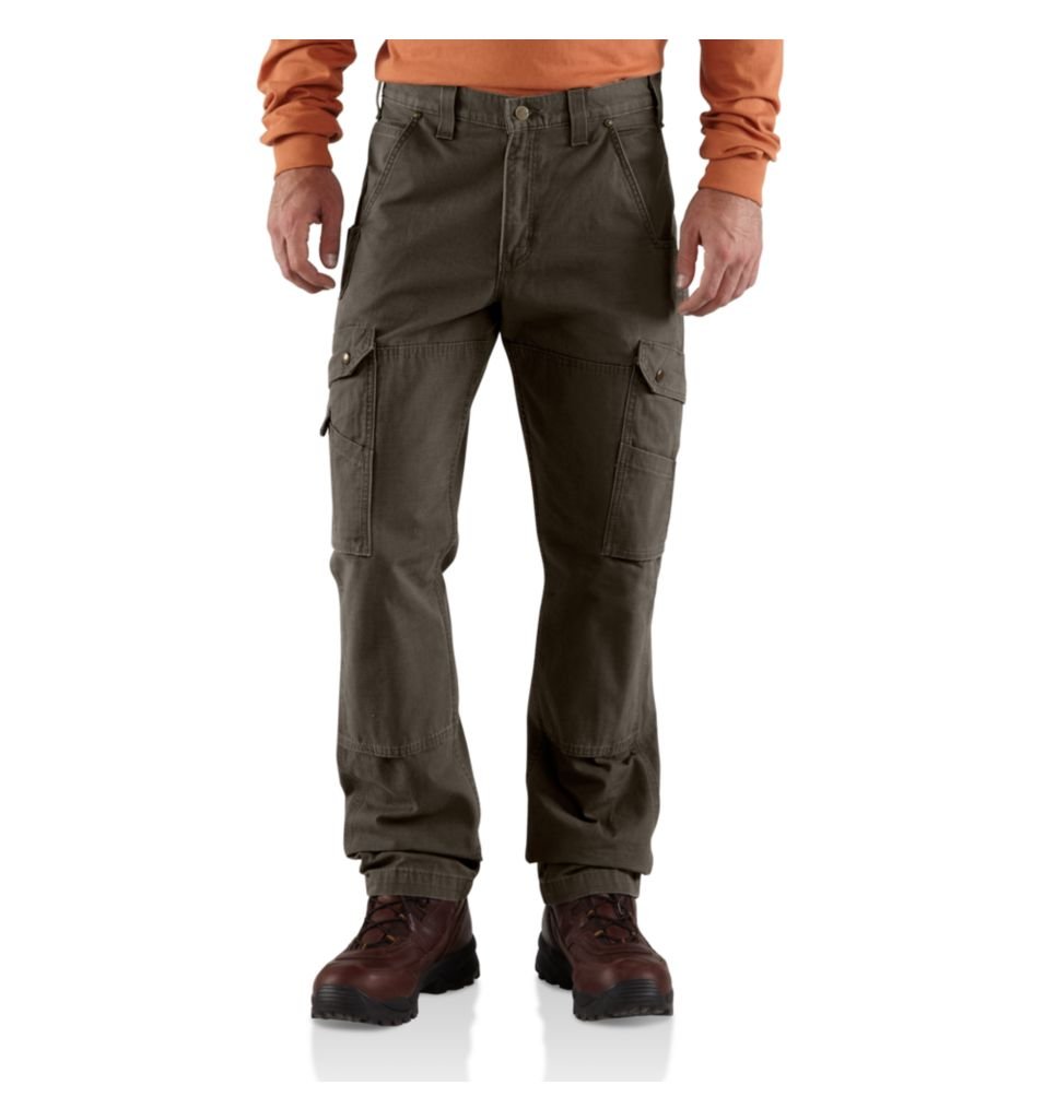 Carhartt B342 Work Trousers Ripstop with Cordura reinforcements - Dark Brown, 32W / 32L
