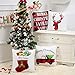Anickal Christmas Pillow Covers 18x18 Red and Black Buffalo Check Velvet Throw Pillow Case with Christmas Truck Deer Socks for Holiday Farmhouse Home Decorations