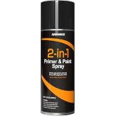 NADAMOO 2-in-1 Matte Black Spray Paint, Paint &amp; Primer In One | All Purpose Coating for Indoor &amp; Outdoor, Works on Wood, Metal, Plastic &amp; Wicker for DIY Refinishing, 450ml, 1 Can