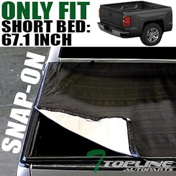 Amazon Com Topline Autopart Hidden Snap On Vinyl Truck Bed Tonneau Cover For 04 14 Ford F150 06 08 Lincoln Mark Lt 5 5 Feet 66 Short Bed Automotive