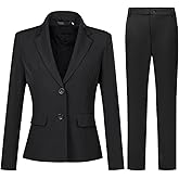 YYNUDA Women's Business 2 Piece Office Work Suit Set Single Breasted Solid Blazer Jacket and Pants
