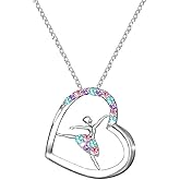 M&Ostyle Dance Necklace for Girls Womens Crystal Pendant Necklaces Gifts Jewelry Gifts for Girls Daughter Granddaughter Niece Birthday Gift for Dance Lovers Christmas Graduation Gift over 3 years old