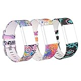 RedTaro Replacement Elastomer Wristband for Fitbit Charge 2, Small (5.9-8.6)-Inches, 291 - Celebration, Splanish-ink and Green Streak