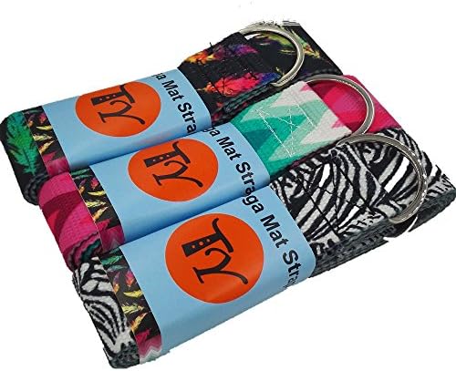 TaYun Sports Yoga Mat Strap - 100% Premium Printed Cotton Yoga Mat Sling Strap with D-Rings (Animal)