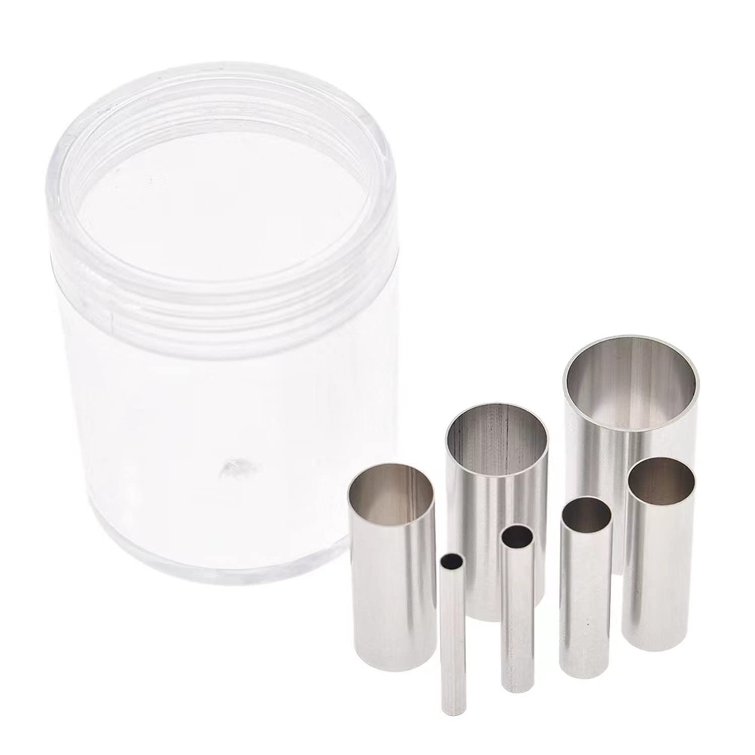 Cookie Cutter, 7 Piece Clay Cookie Cutter Set 7 Sizes Round Cookie Cutters Shapes with Storage Box Stainless Steel Cake Cutting Set Baking Dough Tools for Dough Pastry Donut Fondant Cake Decoration