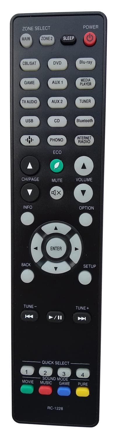 RC-1228 Universal Remote Control Compatible for DENON RC1228 AVR-S940H AVR-S950H AVR-X2500H AVRX2500H AVR-X2600H AVRX2600H AVR-X3500H AVRX3500H AVR-X3600H AVRX3600H Remote Control