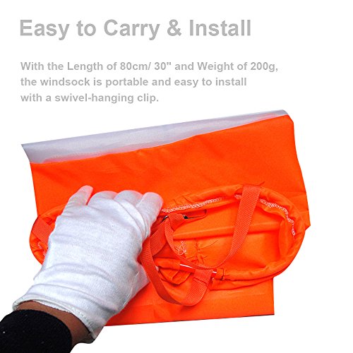 Carejoy Airport Windsock 30 inch Outdoor Wind Vane Measurement Sock Bag with Reflective Stripes - Thumbnail 2
