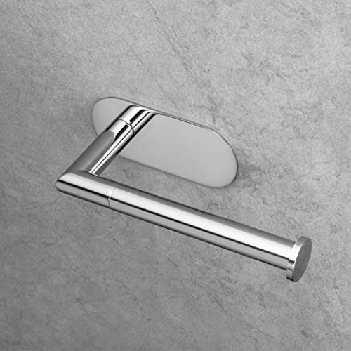 Polarduck Self Adhesive Toilet Paper Holder Chrome, 3M Toilet Paper Holder, SUS 304 Stainless Steel, Toilet Paper Roll Holder No Drilling for Bathroom & Kitchen (Silver)