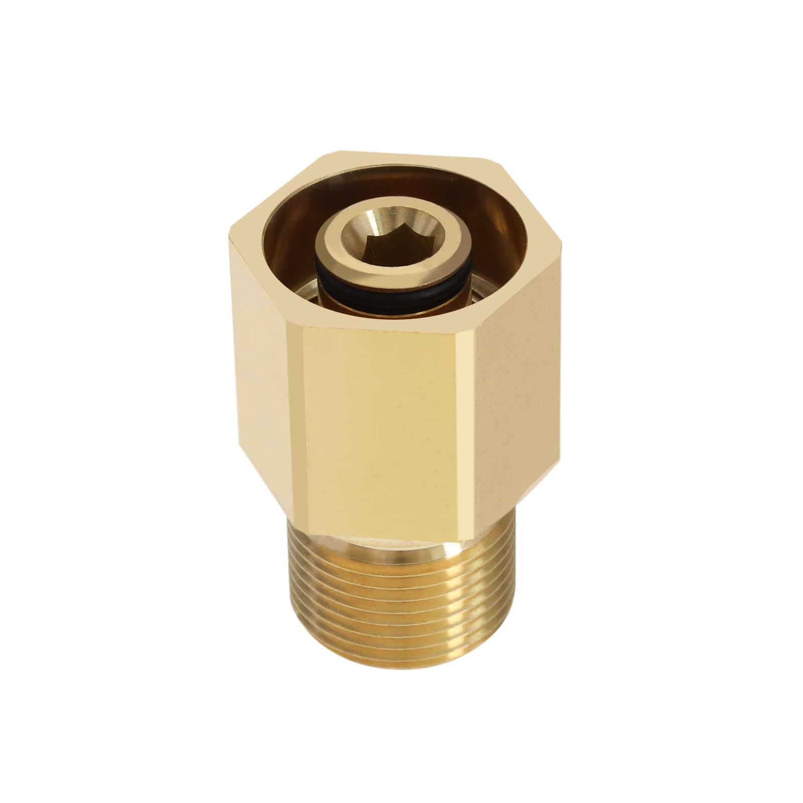 eMagTech 1PC M22x1.5 Brass Male High Pressure Hose Adapter Pressure Washer Quick Coupler Compatible with Kärcher HD HDS ProHD, Gold