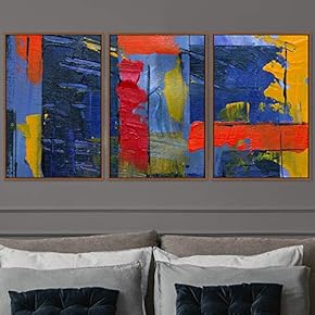 signwin 3 Piece Framed Canvas Wall Art Abstract...
