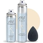 ERA Beauty Essentials Airbrush Makeup Collection (Era Face spray on Foundation - Y1 Vanilla + Era Primer + Sponge)
