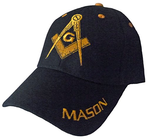 MASON Baseball Cap Freemason Masonic Black Hat Mens Adjustable