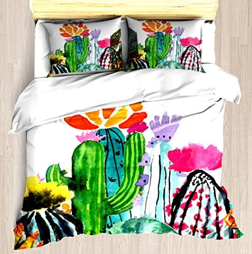 KANGSEA Navy Floral Duvet Cover Set Unique Printed Exclusive Designed Pattern Comforter Bedding Cover Pillow Shams 3 Piece Bed Duvet Cover Queen/Full