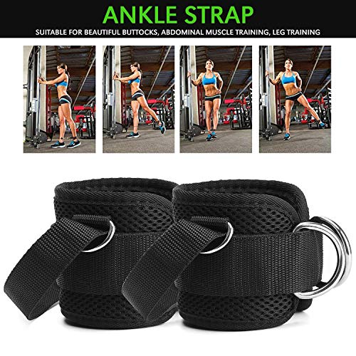 image for TOBWOLF 2 PCS Fitness Ankle Straps for Women & Men, D-Ring Ankle Cuffs