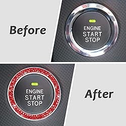 ToBeQueen Push Start Button Bling Rings Auto Car