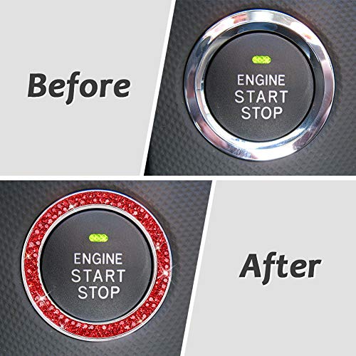 ToBeQueen Push Start Button Bling Rings Auto Car