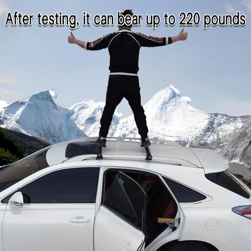 GOGOBAO Car Roof Rack Cross Bars 135cm, Universal Adjustable Aluminum Roof Rails with 220lbs Load Capacity, Fits Most Vehicles with Existing Raised Side Rails with Gap (Fit With Raised Rails Car)