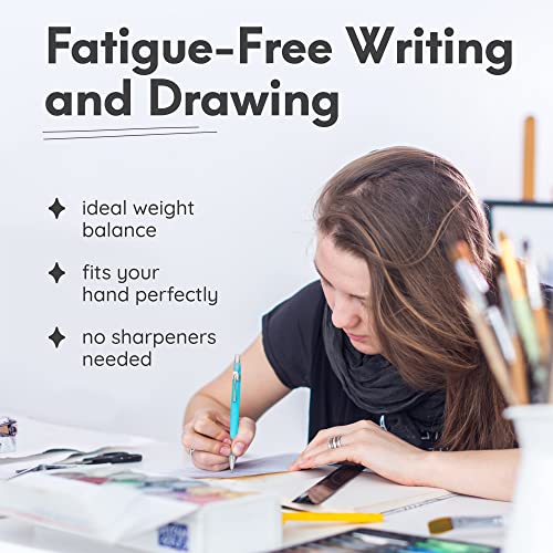 MozArt Mechanical Pencils 0.7 mm Set of 4 Lead Pencils 0.7mm, 2x Lead