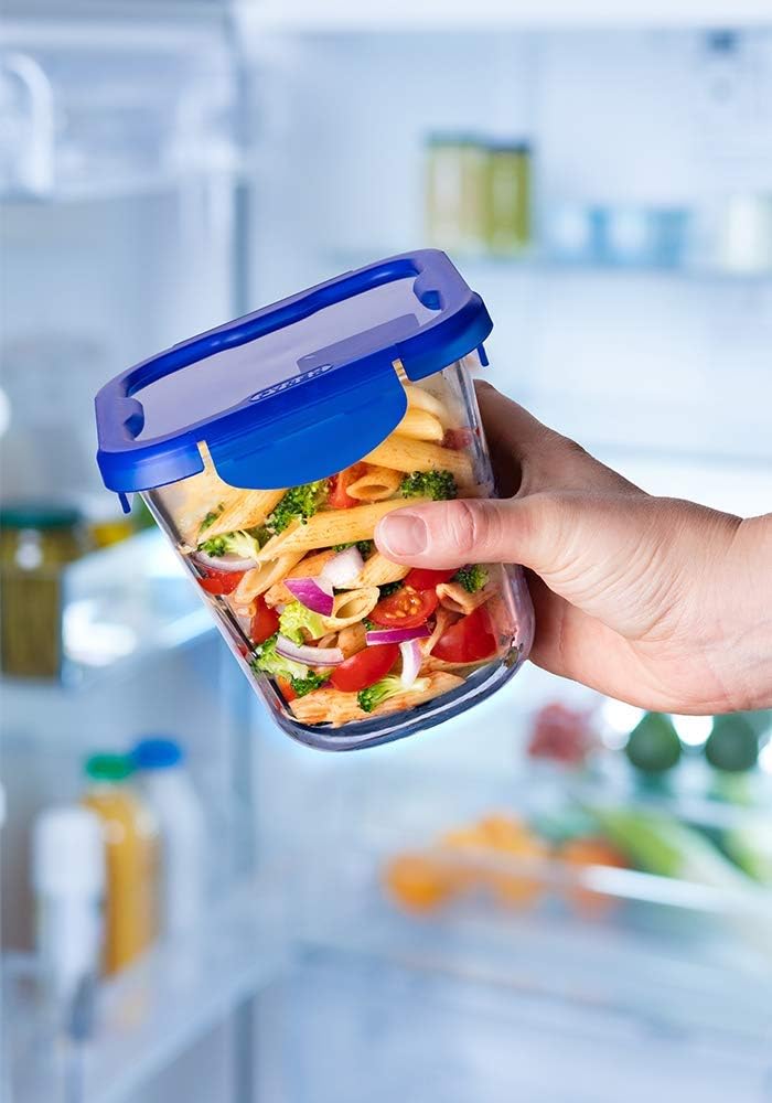 Cook&Go - “Pasta Box” glass storage container with waterproof lid 12x12cm, Blue - Image 5