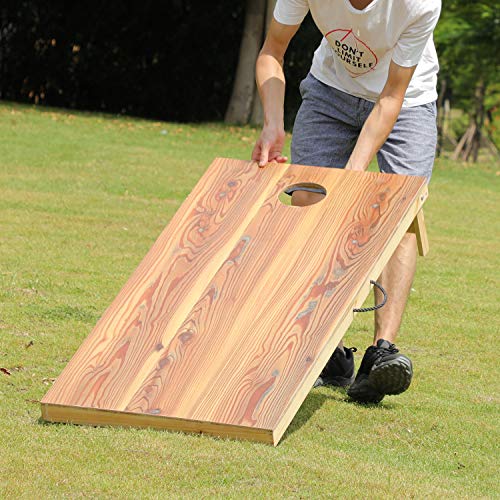 UKASE Solid Wood Cornhole Set Portable Bean Bags Toss Game Regulation