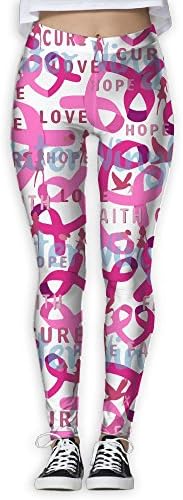 Women's Breast Cancer Awareness Thin Tight Athletic Yoga Pants Leggings
