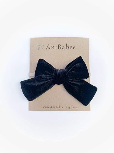 black velvet baby bow