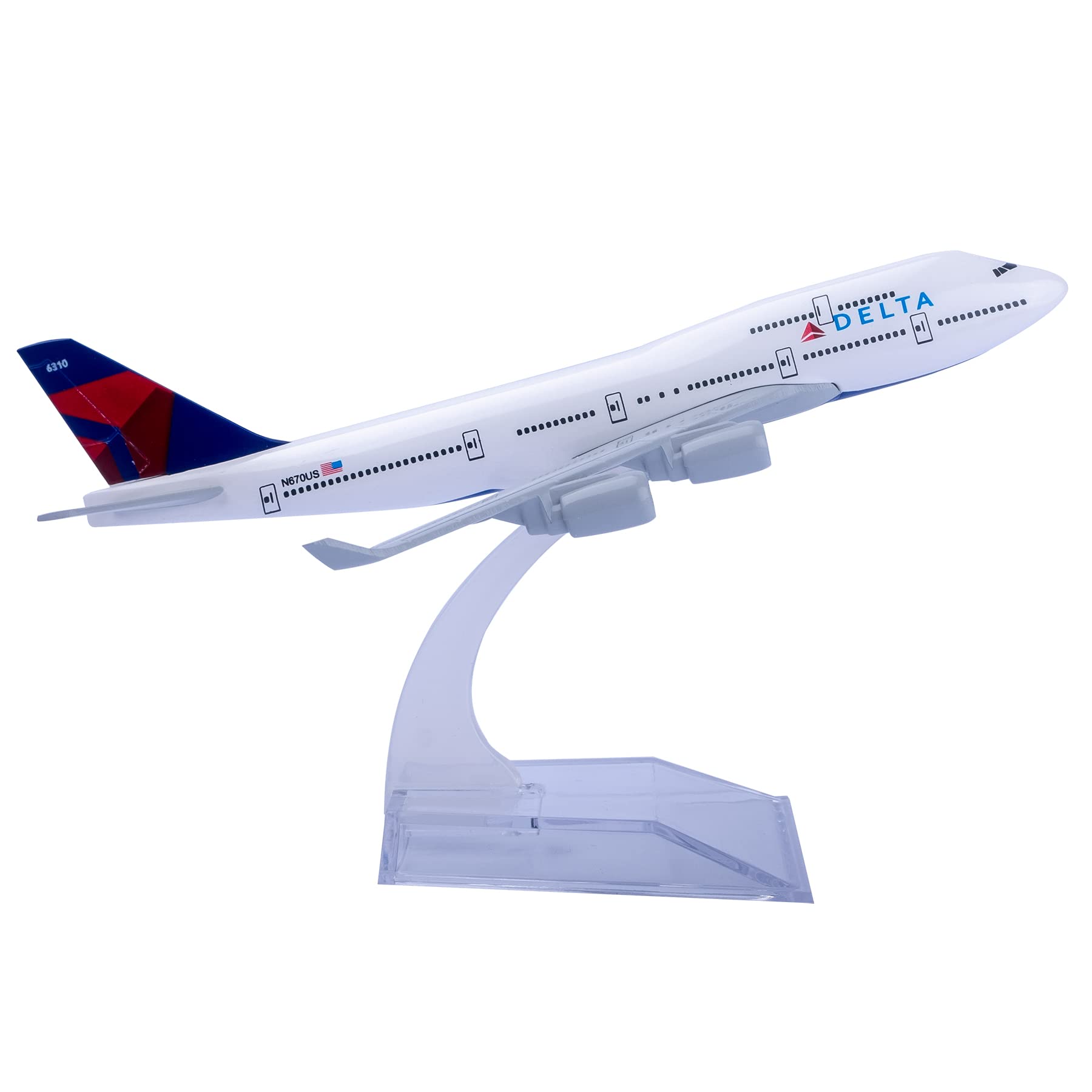 Bswath 1:400 Scale Model Airplane American Airlines Delta B747 Plane Model Metal Plane Die-cast Alloy Airplanes for Gift and Collection (Delta 747)