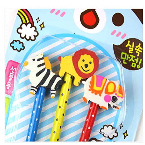 [Eraser Pencil SET ] School Kids Pencil set, Cute animal pencil erasers set, Animal Pencil set - Thumbnail 4