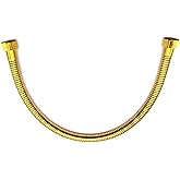 50cm Gold Stainless Steel Plumbing Hose and Angle Valve Connector - Bathroom Toilet Pipe Fittings, 1/2 Inch Water Supply Line