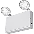 TANLUX New York City Approved Emergency Light, Emergency Lights with Battery Backup, White Steel Housing, AC 120/277V, Two Heads