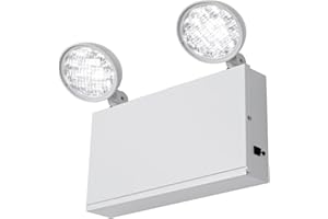 TANLUX New York City Approved Emergency Light, Emergency Lights with Battery Backup, White Steel Housing, AC 120/277V, Two Heads