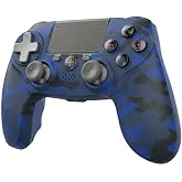 citnh Wireless Controller for P4, Compatible with P4/PC Camo Blue | 1000mAh battery, Ergonomic Grip, Type-C port, Hall Effect Joysticks