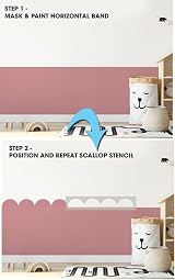 Ideal Stencils Scallop Border Nursery Wall Stencil Size L 10x80cm view 4