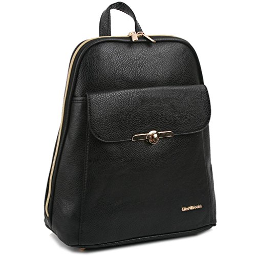 Copi Women's Simple Modern Design Deluxe fashion Small Backpacks Black