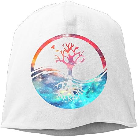 Yin Yang Bonsai Tree Japanese Unisex Stretch Beanie Skull Cap Knit Hat For Men Women White Winter Hat