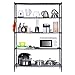 LANGRIA 5-Tier Industrial Garage Shelving Unit, Heavy Duty Metal Shelves, Black