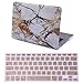 HDE Plastic Hard Case and Keyboard Cover for MacBook Pro 13 (Non Retina) Snap On Protective Hard Shell White Marble Design Fits Old MacBook Pro 13 Inch Model A1278 with CD Drive (White Gold Marble)