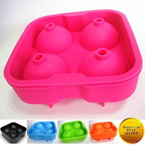 Ice Ball Maker Mold, Round Ice Sphere Tray, Color Pink