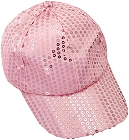 ONEMORES Unisex Sequined Baseball Cap Hat (Pink)