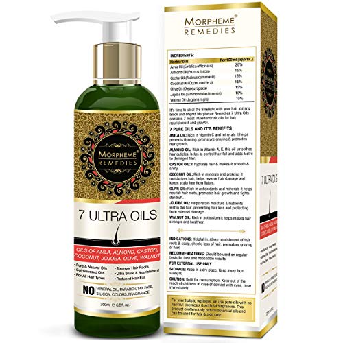 Morpheme 7 Ultra Hair Oils - (Almond, Castor, Jojoba, Coconut, Olive, Walnut, Amla Oils) 200 ml