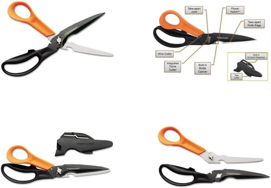 Fiskars Cuts + More Titanium All Purpose Scissors W/ Sharpener And Take Apart Knife Amazon.ca