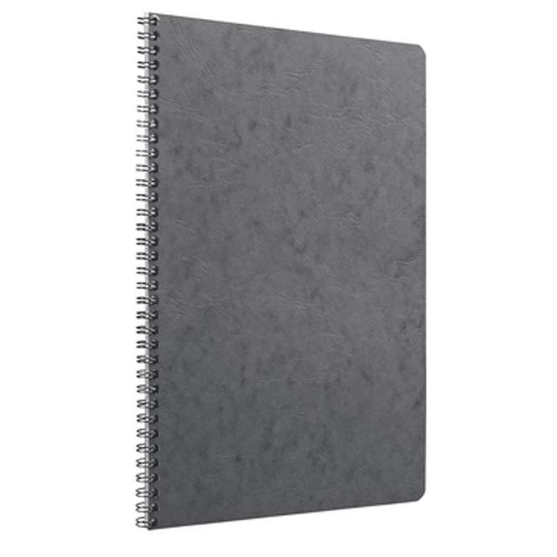 Clairefontaine 781455C Age Bag Collection Grey Spiral Notebook - A4 21x29.7cm - 100 Lined Pages w/ Margin - White Paper 90 g - Glossy Card Cover Leather Grain