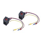 BIQU 2PCS 10A 250V Rocker Switch Power Socket Inlet