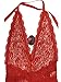 Rozegaga Women's Sexy Deep V Halter Lingerie Lace Babydoll Sexy Tight One Piece Red
